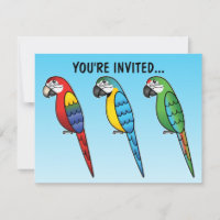 Schattige Cartoon Ara Papegaai Vogels