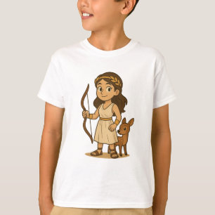 Schattige Cartoon Artemis Baby Griekse Godin T-shirt