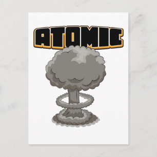 Schattige cartoon atoomzwam wolk briefkaart