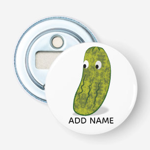 Schattige Cartoon Augurk Tekening Button Flesopener