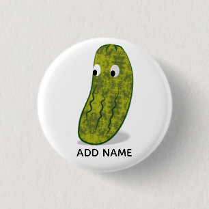 Schattige Cartoon Augurk Tekening Ronde Button 3,2 Cm