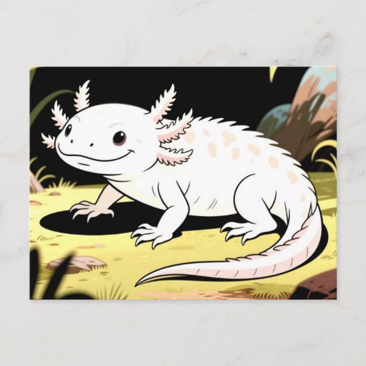 Schattige Cartoon Axolotl Briefkaart (Voorkant)