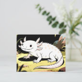 Schattige Cartoon Axolotl Briefkaart (Staand voorkant)