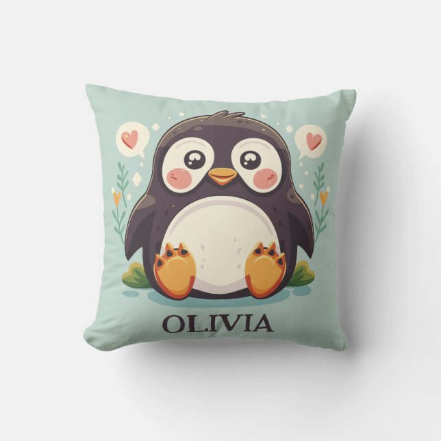 Schattige Cartoon Baby Pinguïn Kussen (Voorkant)