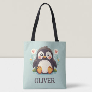 Schattige cartoon baby pinguïn tote bag