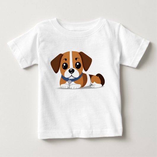 Schattige Cartoon Beagle Pup Die Ligt (Voorkant)