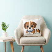 Schattige Cartoon Beagle Puppy Liggend Kussen (Stoel)