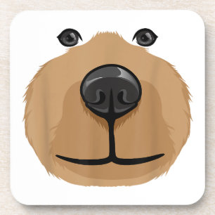 Schattige Cartoon Beer Gezicht Hoofd Kostuum Parti Bier Onderzetter