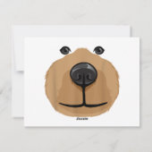 Schattige Cartoon Beer Gezicht Hoofd Kostuum Parti Feestdagenkaart (Achterkant)