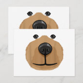 Schattige Cartoon Beer Gezicht Hoofd Kostuum Parti Feestdagenkaart (Voorkant / Achterkant)