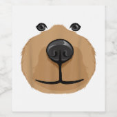 Schattige Cartoon Beer Gezicht Hoofd Kostuum Parti Wijn Etiket (Enkel label)