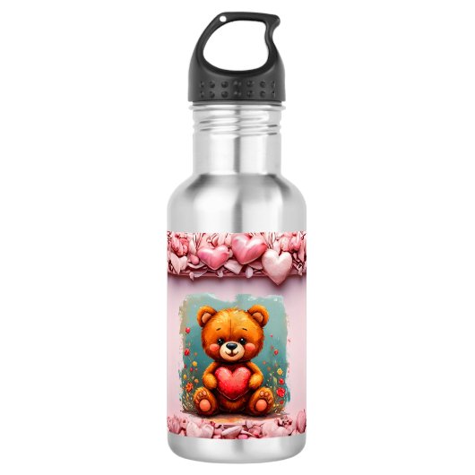Schattige Cartoon Beer Waterfles (Voorkant)
