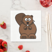 Schattige Cartoon Bever Grappig Bosdier Servet (Insitu)
