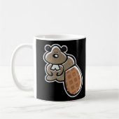 schattige cartoon bever koffiemok (Links)