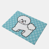Schattige Cartoon Bichon Frise Hond Deurmat (Schuin)