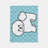 Schattige Cartoon Bichon Frise Hond Fleece Deken (Voorkant)