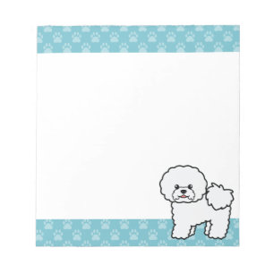 Schattige Cartoon Bichon Frise Hond Notitieblok