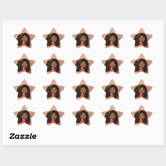 schattige cartoon Black girl Mindy Sticker (Vel)