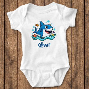 Schattige Cartoon Blauwe Haai Romper