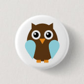 Schattige Cartoon Blauwe Owl Ronde Button 3,2 Cm (Voorkant)