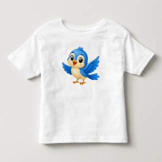 Schattige Cartoon Blauwe Vogel - Gelukkig Klein Vl Kinder Shirts