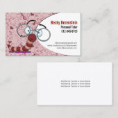 Schattige Cartoon Boekenworm Tutor Rood Visitekaar Visitekaartje (Voorkant / Achterkant)