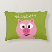 Schattige Cartoon Boerderij Varken - Roze en Licht Decoratief Kussen (Voorkant)
