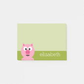 Schattige Cartoon Boerderij Varken - Roze en Limoe Post-it® Notes (Voorkant)