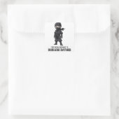 Schattige Cartoon Boys BLack Ninja Boekenlabel Vierkante Sticker (Tas)