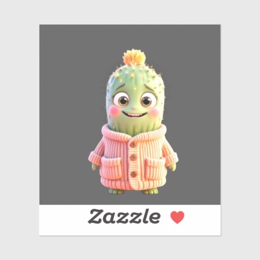 Schattige Cartoon Cactus Character Sticker (Vel)