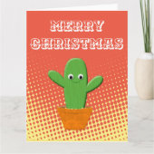 Schattige Cartoon Cactus Kaart (Voorkant)