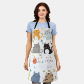 schattige Cartoon Cat Schort - Schattige en functi (Gedragen)