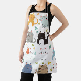 schattige Cartoon Cat Schort - Schattige en functi