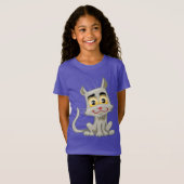 Schattige Cartoon Cat T-shirt (Voorkant volledig)