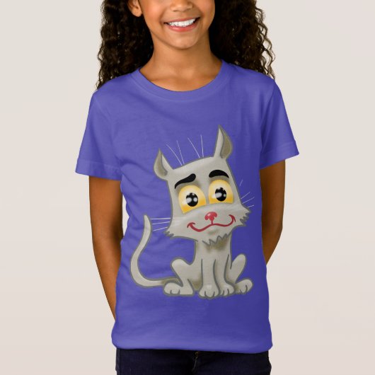 Schattige Cartoon Cat T-shirt (Voorkant)