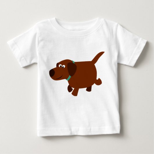 Schattige Cartoon Chocolate Labrador Baby T-shirt (Voorkant)