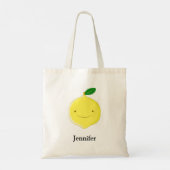 Schattige Cartoon Citroen Aangepaste Naam Tote Bag (Achterkant)