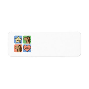 Schattige Cartoon Clip Art Ik Hou Van Paarden Etiket