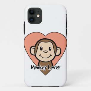 Schattige Cartoon Clip Art Lachende Aap Liefde in Case-Mate iPhone Case