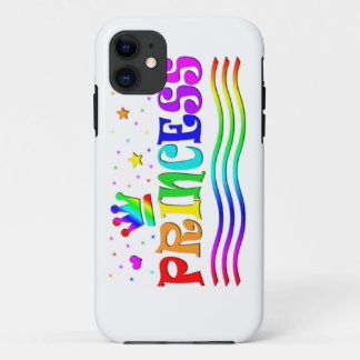 Schattige Cartoon Clip Art Regenboog Prinsessen Kr iPhone 11 Hoesje