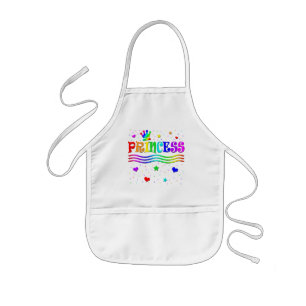 Schattige Cartoon Clip Art Regenboog Prinsessen Kr Kinder Schort