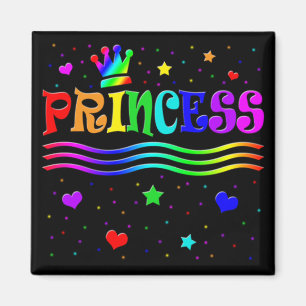 Schattige Cartoon Clip Art Regenboog Prinsessen Kr Magneet