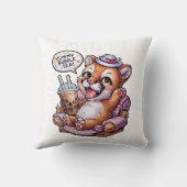 Schattige Cartoon Cougar: Gezellig, Kawaii Vibes Kussen (Achterkant)
