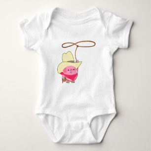 Schattige Cartoon Cowboy Varken Met Lasso Romper