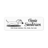 Schattige Cartoon Dachshond Etiket (Voorkant)