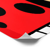 schattige cartoon die kleine ladybug grint poster (Hoek)
