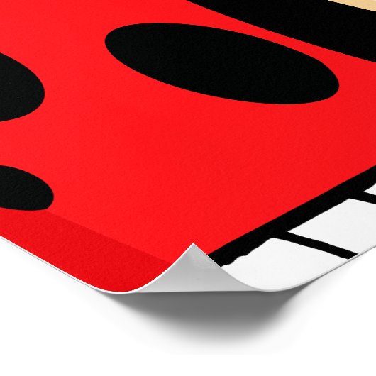 schattige cartoon die kleine ladybug grint poster (Hoek)