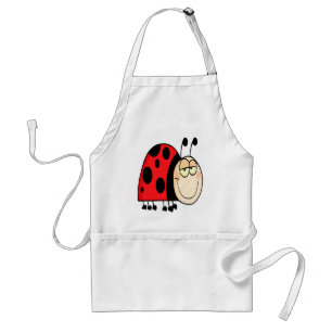 schattige cartoon die kleine ladybug grint standaard schort