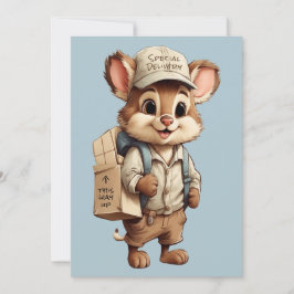 Schattige Cartoon Dieren Speciale Levering Elke Ge Feestdagenkaart