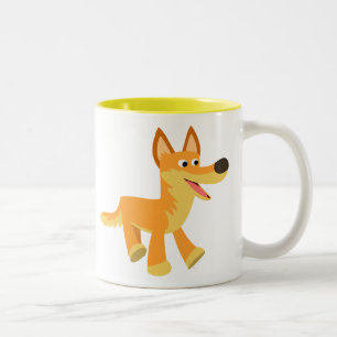 Schattige Cartoon Dingo Tweekleurige Koffiemok